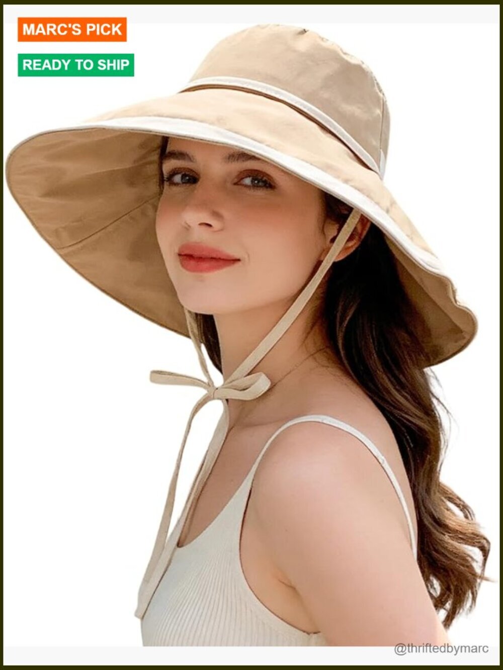 Wide Brim Bucket Hat UPF 50+ Sun Protection Reversible Packable Beach Hat